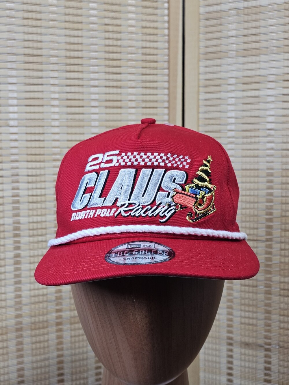 New Era The Golfer 25 Claus North Pole Racing Red Snapback Hat NWT